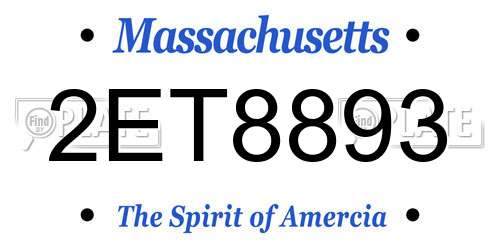 2ET8893 Massachusetts License Plate
