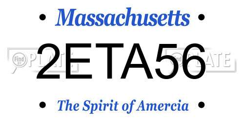 2ETA56 Massachusetts License Plate