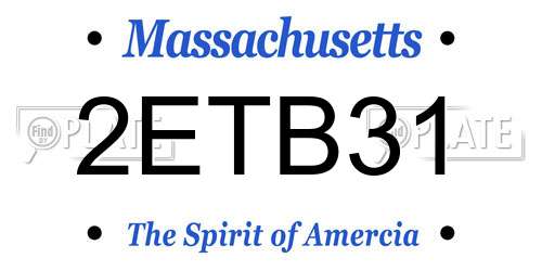 2ETB31 Massachusetts License Plate