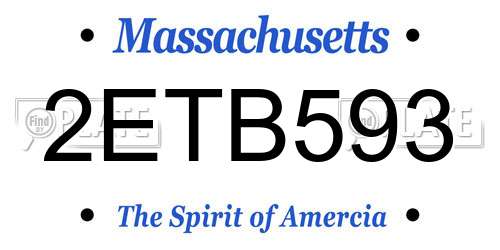 2ETB593 Massachusetts License Plate