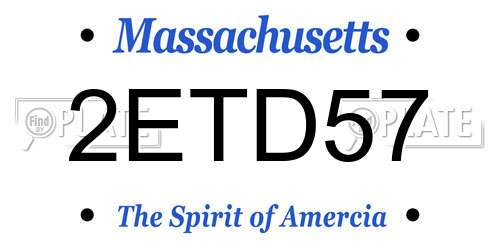 2ETD57 Massachusetts License Plate