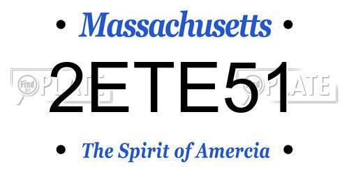 2ETE51 Massachusetts License Plate