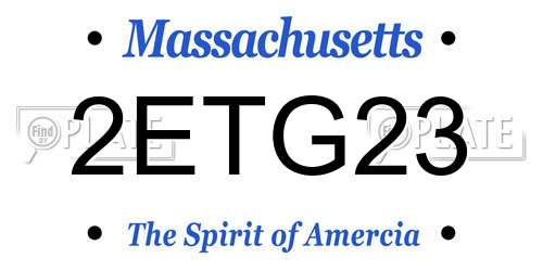 2ETG23 Massachusetts License Plate