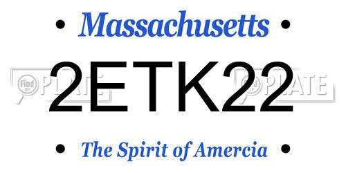 2ETK22 Massachusetts License Plate