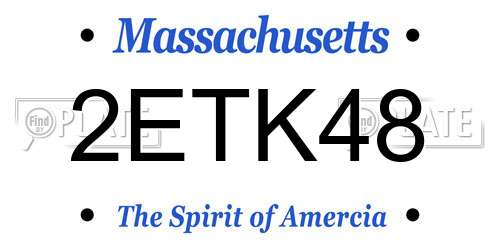 2ETK48 Massachusetts License Plate