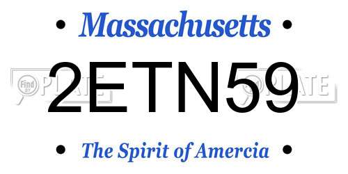 2ETN59 Massachusetts License Plate
