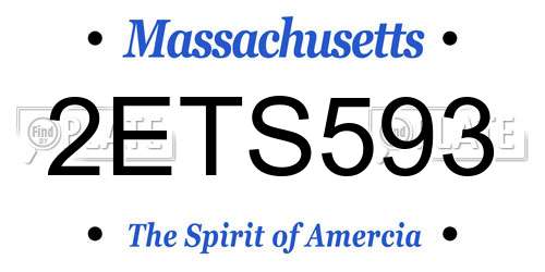 2ETS593 Massachusetts License Plate