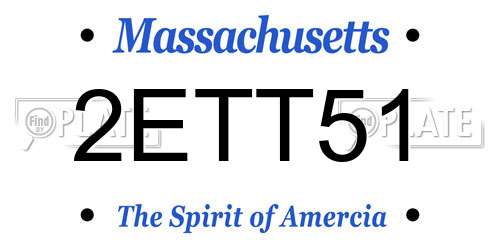 2ETT51 Massachusetts License Plate