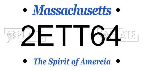 2ETT64 Massachusetts License Plate