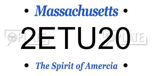 2ETU20 Massachusetts License Plate