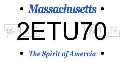 2ETU70 Massachusetts License Plate