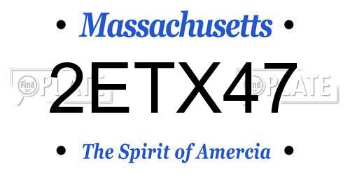 2ETX47 Massachusetts License Plate