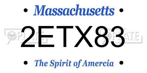 2ETX83 Massachusetts License Plate