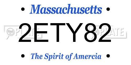 2ETY82 Massachusetts License Plate