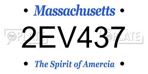 2EV437 Massachusetts License Plate
