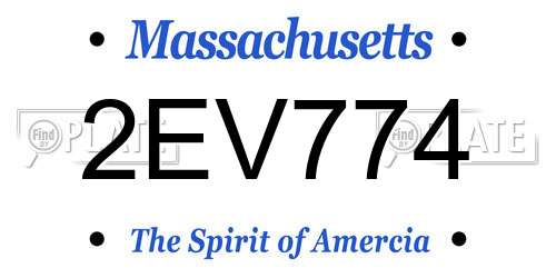 2EV774 Massachusetts License Plate