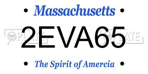 2EVA65 Massachusetts License Plate