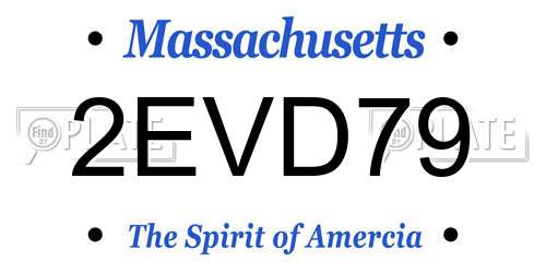 2EVD79 Massachusetts License Plate