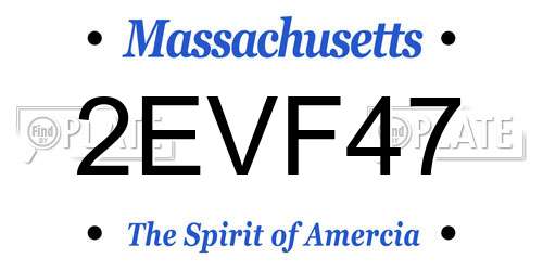 2EVF47 Massachusetts License Plate