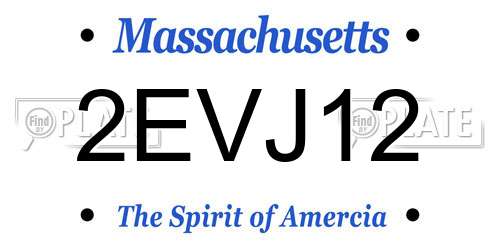 2EVJ12 Massachusetts License Plate