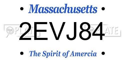 2EVJ84 Massachusetts License Plate