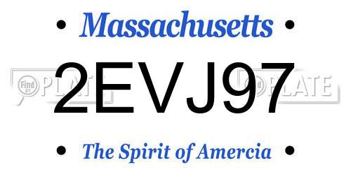 2EVJ97 Massachusetts License Plate