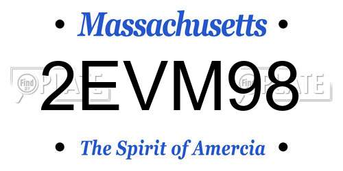 2EVM98 Massachusetts License Plate
