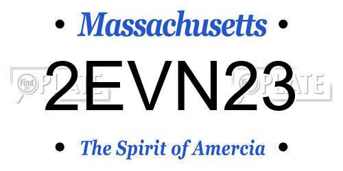 2EVN23 Massachusetts License Plate