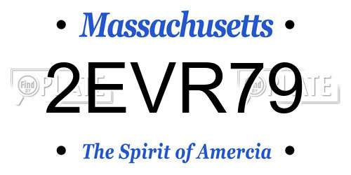 2EVR79 Massachusetts License Plate