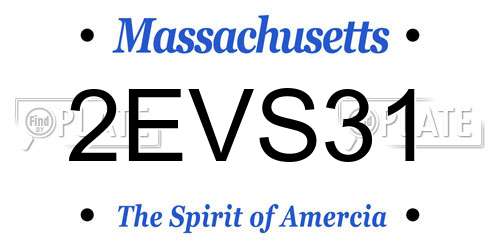 2EVS31 Massachusetts License Plate