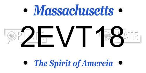 2EVT18 Massachusetts License Plate