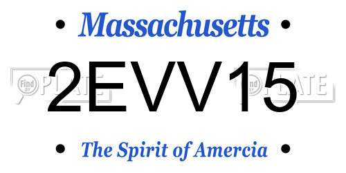 2EVV15 Massachusetts License Plate