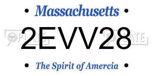 2EVV28 Massachusetts License Plate