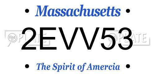 2EVV53 Massachusetts License Plate