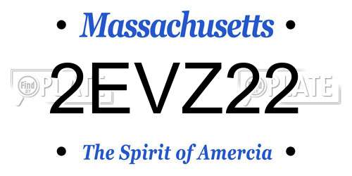 2EVZ22 Massachusetts License Plate