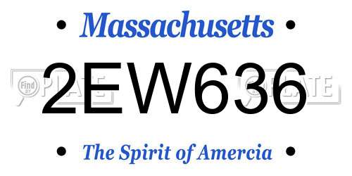 2EW636 Massachusetts License Plate