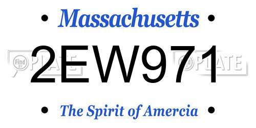 2EW971 Massachusetts License Plate