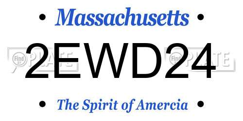 2EWD24 Massachusetts License Plate