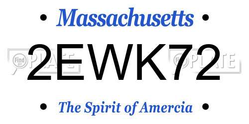 2EWK72 Massachusetts License Plate