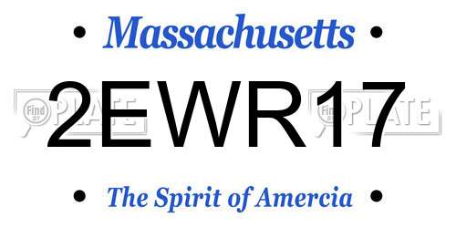2EWR17 Massachusetts License Plate
