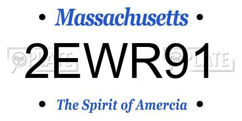 2EWR91 Massachusetts License Plate