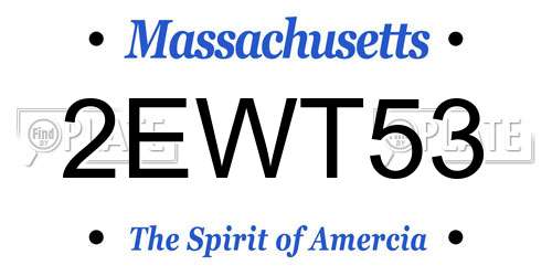 2EWT53 Massachusetts License Plate