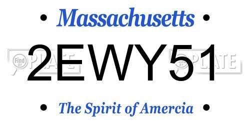 2EWY51 Massachusetts License Plate