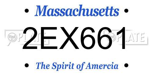 2EX661 Massachusetts License Plate