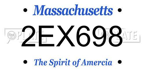 2EX698 Massachusetts License Plate