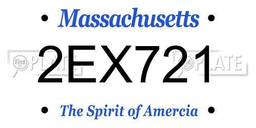 2EX721 Massachusetts License Plate
