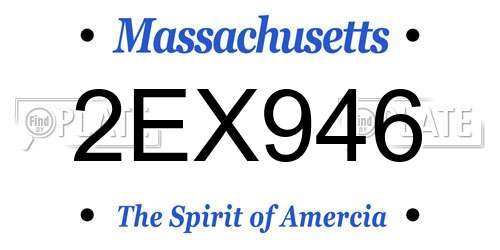 2EX946 Massachusetts License Plate