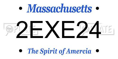 2EXE24 Massachusetts License Plate