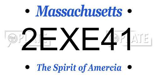 2EXE41 Massachusetts License Plate