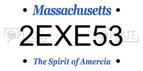 2EXE53 Massachusetts License Plate